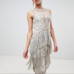 Beaded/Embellished/Fringe Midi Gatsby Dress